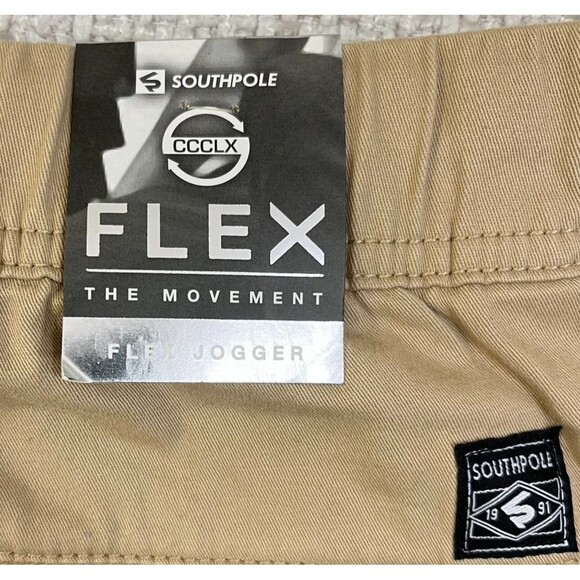 NEW Southpole Flex Jogger Pants Men's Medium Beige Tan FLEX The Movement - Picture 7 of 13